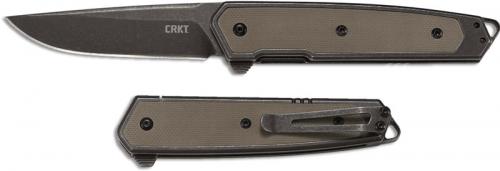 CRKT Cinco 7091 - Richard Rogers EDC - Black Stonewash D2 Drop Point - Black SS and OD G10 - Frame Lock Flipper Folder