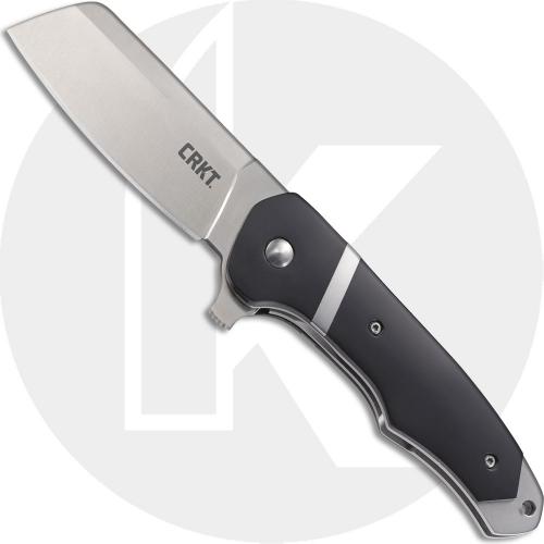 CRKT Ripsnort 7270 Philip Booth EDC Satin Sheepfoot Flipper Knife Black POM and Stainless Handle