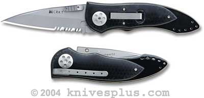 Columbia River Knife and Tool: CRKT Black E-Lock Knife, Part Serrated, CR-7313