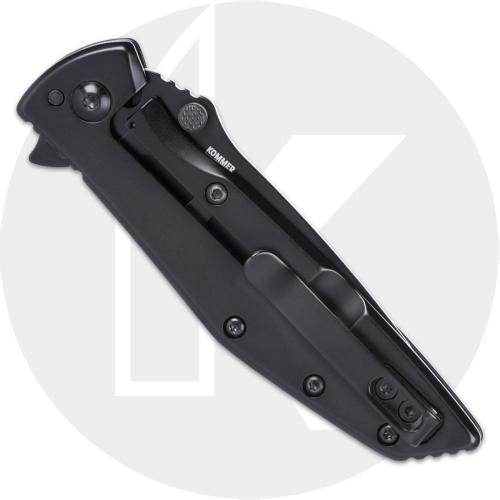 CRKT Slag 7600K Knife - Assisted - Black Oxide D2 Drop Point - Black Stainless Steel - Flipper Folder