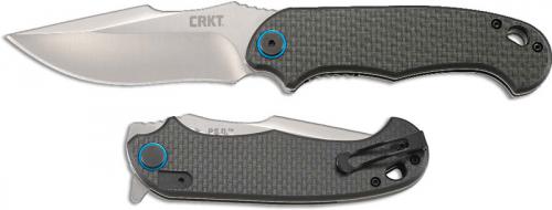 CRKT PSD 7920 - Jim Hammond Assisted EDC - Satin Clip Point - Carbon Fiber over Black G10 - Liner Lock Folder