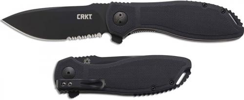 CRKT Prowess K290KKS Ken Onion EDC Black Part Serrated Drop Point Flipper Knife with IKBS