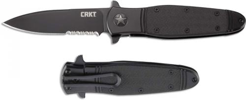 CRKT Bombastic K345KKS Knife Ken Onion Flipper Folder Part Serrated Black Blade