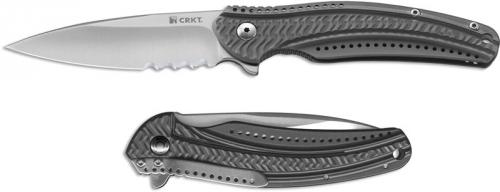 CRKT Ripple, Gray Part Serrated, CR-K406GXS