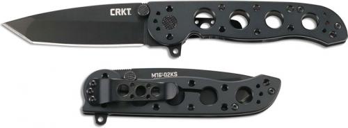 CRKT M16-02KS Knife - Black 12C27 Tanto - Black Stainless Steel - Flipper Folder