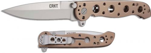 CRKT M16-03BS Knife - Kit Carson EDC - Bead Blast Spear Point - Bronze Stainless Steel - Frame Lock Flipper Folder