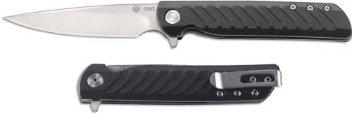 Ruger R3801 LCK Knife Matthew Lerch Satin Drop Point Flipper Folder Black GRN Handle