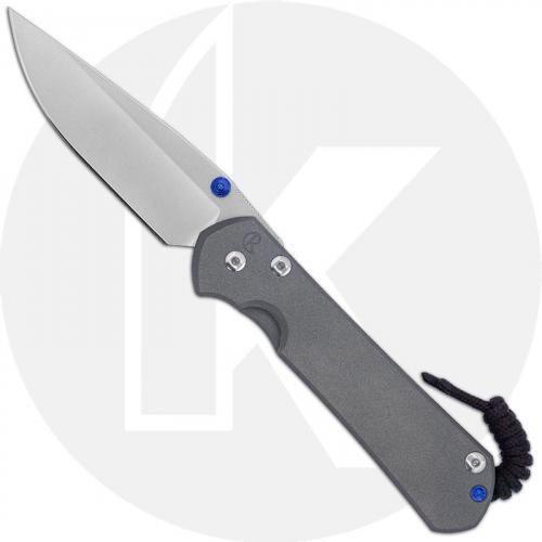 Chris Reeve Knives - Large Sebenza 31 Knife - L31-1000 - Stonewash Drop Point - Sandblast Titanium