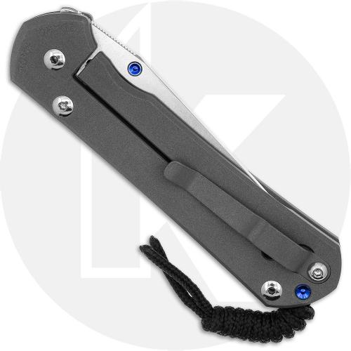 Chris Reeve Knives - Large Sebenza 31 Knife - L31-1010 - Stonewash MagnaCut Tanto - Sandblast Titanium