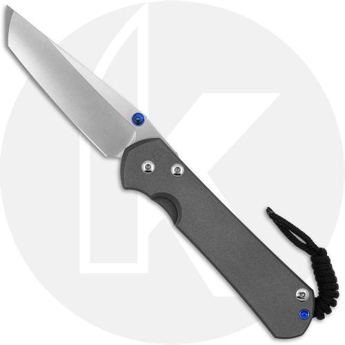 Chris Reeve Knives - Large Sebenza 31 Knife - L31-1010 - Stonewash MagnaCut Tanto - Sandblast Titanium