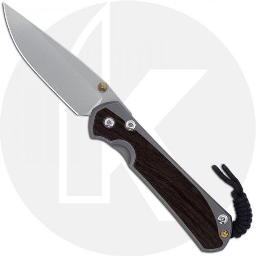 Chris Reeve Knives - Large Sebenza 31 Knife - L31-1100 - Stonewash S45VN Drop Point - Bog Oak / Titanium