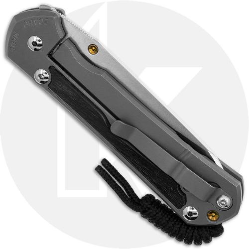 Chris Reeve Large Sebenza 31 Knife - L31-1124 - Stonewash CPM MagnaCut Insingo - Bog Oak / Glass Blasted Titanium