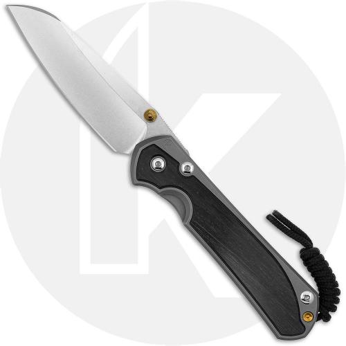Chris Reeve Large Sebenza 31 Knife - L31-1124 - Stonewash CPM MagnaCut Insingo - Bog Oak / Glass Blasted Titanium