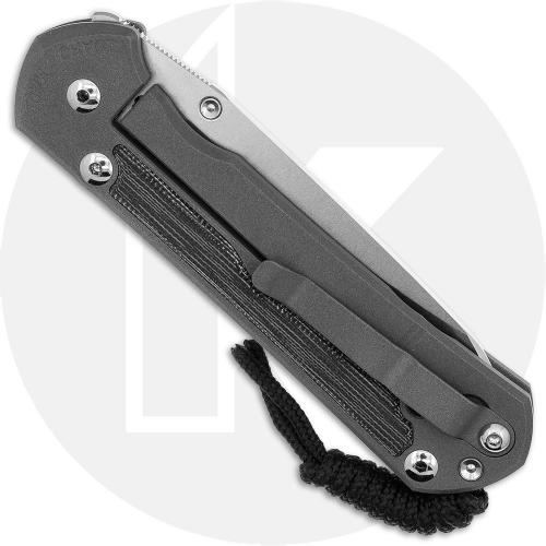 Chris Reeve Large Sebenza 31 Knife - L31-1220 - Stonewash CPM MagnaCut Insingo - Black Canvas Micarta / Sandblasted Titanium