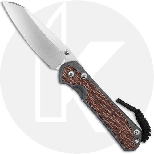 Chris Reeve Small Sebenza 31 Knife - S31-1222 - Stonewash CPM MagnaCut Insingo - Natural Canvas Micarta / Sandblast Titanium