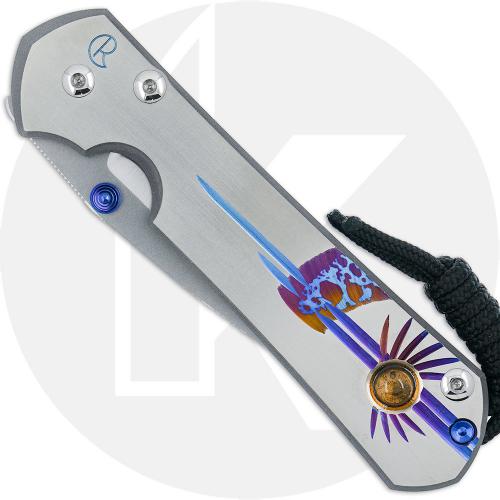 Chris Reeve Large Sebenza 31 Knife - L31-1408-0264 - Stonewash CPM MagnaCut Drop Point - Unique Graphic(1)/Sandblasted Titanium