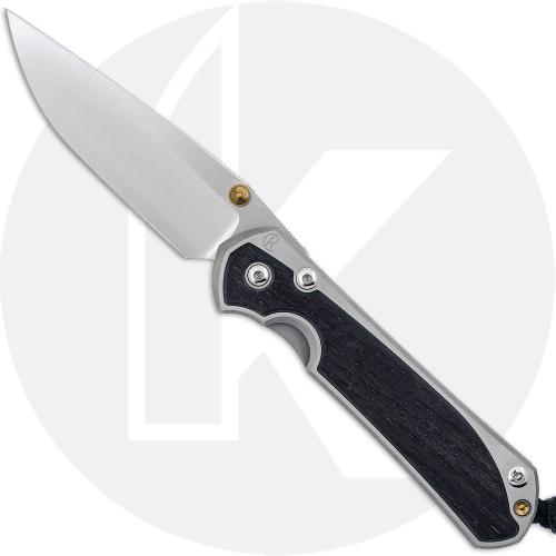 Chris Reeve Large Sebenza 31 Knife - L31-1620 - Polished CPM MagnaCut Drop Point - Bog Oak / Polished Titanium