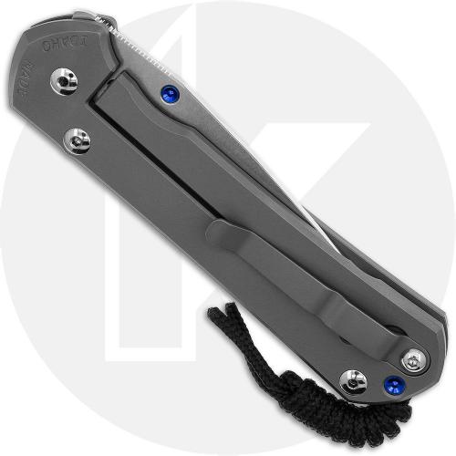 Chris Reeve Large Sebenza 31 Knife - L31-1644 - Stonewash CPM MagnaCut Drop Point - Glass Blasted Titanium
