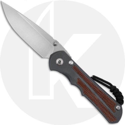 Chris Reeve Large Inkosi Inlay LIN-1014 - MagnaCut Drop Point - Titanium with Natural Micarta - Frame Lock Folding Knife