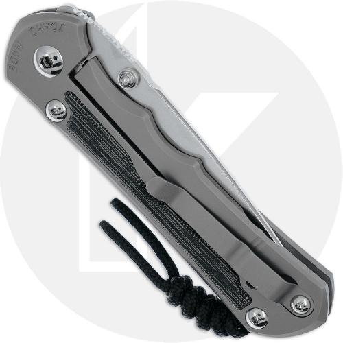 Chris Reeve Large Inkosi Knife - LIN-1116 - Stonewash MagnaCut Drop Point - Black Canvas Micarta / Glass Blasted Titanium