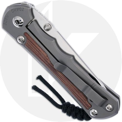 Chris Reeve Large Inkosi Knife - LIN-1126 - Stonewash MagnaCut Insingo - Natural Canvas Micarta / Glass Blasted Titanium