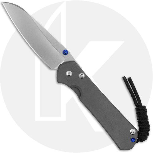 Chris Reeve Knives - Small Sebenza 31 Knife - S31-1008 - Stonewash MagnaCut Insingo - Sandblast Titanium