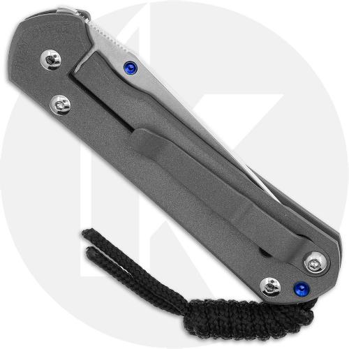 Chris Reeve Knives - Small Sebenza 31 Knife - S31-1010 - Stonewash MagnaCut Tanto - Sandblast Titanium