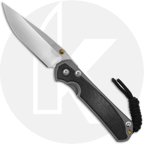 Chris Reeve Knives - Small Sebenza 31 Knife - S31-1100 - Stonewash MagnaCut Drop Point - Bog Oak / Blasted Titanium