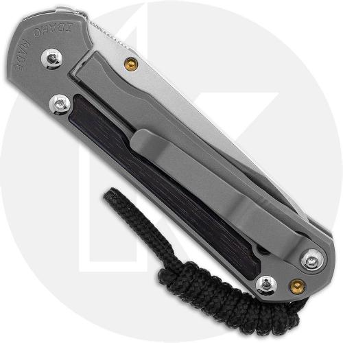 Chris Reeve Small Sebenza 31 Knife - S31-1128 - Stonewash CPM MagnaCut Insingo - Macassar Ebony / Glass Blasted Titanium