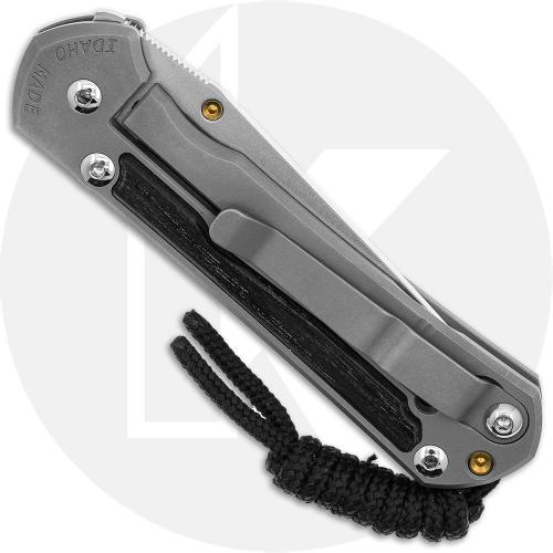 Chris Reeve Small Sebenza 31 Knife - S31-1130 - Stonewash CPM MagnaCut Tanto - Bog Oak / Glass Blasted Titanium