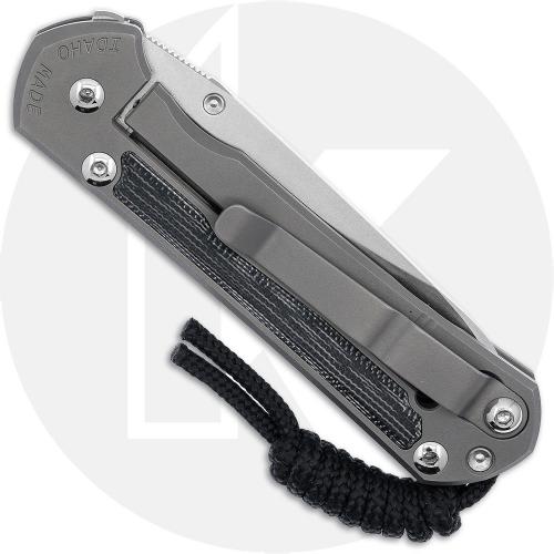 Chris Reeve Small Sebenza 31 Knife - S31-1224 - Stonewash CPM MagnaCut Insingo - Black Canvas Micarta / Glass Blasted Titanium