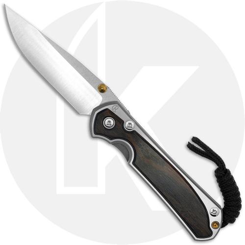 Chris Reeve Small Sebenza 31 Knife - S31-1636 - Polished CPM MagnaCut Drop Point - Macassar Ebony / Polished Titanium