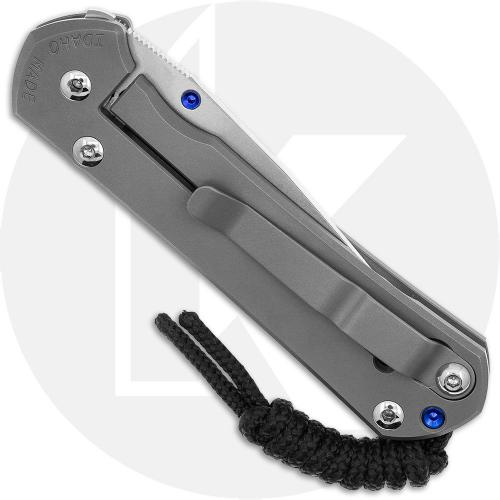 Chris Reeve Small Sebenza 31 Knife - S31-1644 - Stonewash CPM MagnaCut Drop Point - Glass Blasted Titanium