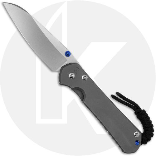 Chris Reeve Small Sebenza 31 Knife - S31-1685 - Stonewash CPM MagnaCut Insingo - Glass Blasted Titanium