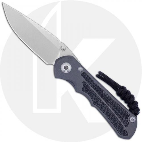 Chris Reeve Knives - Small Inkosi Knife - SIN-1012 - Stonewash Drop Point - Black Canvas Micarta / Sandblast Titanium