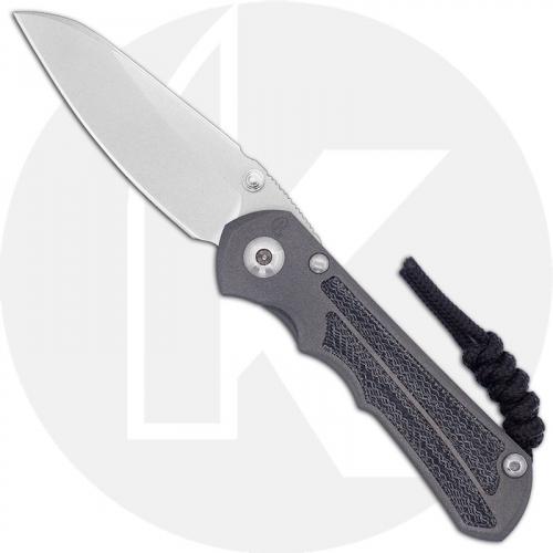 Chris Reeve Knives - Small Inkosi Knife - SIN-1028 - Stonewash Insingo - Black Canvas Micarta / Sandblast Titanium