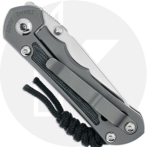 Chris Reeve Small Inkosi SIN-1124 Knife - Stonewash MagnaCut Insingo - Black Canvas Micarta / Glass Blasted Titanium