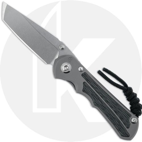 Chris Reeve Small Inkosi SIN-1132 Knife - Stonewash MagnaCut Tanto - Black Canvas Micarta / Glass Blasted Titanium