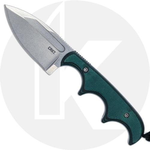 CRKT Minimalist Spear Point 2396 - Alan Folts - Fixed Blade Neck Knife - Finger Grooved Resin Infused Fiber