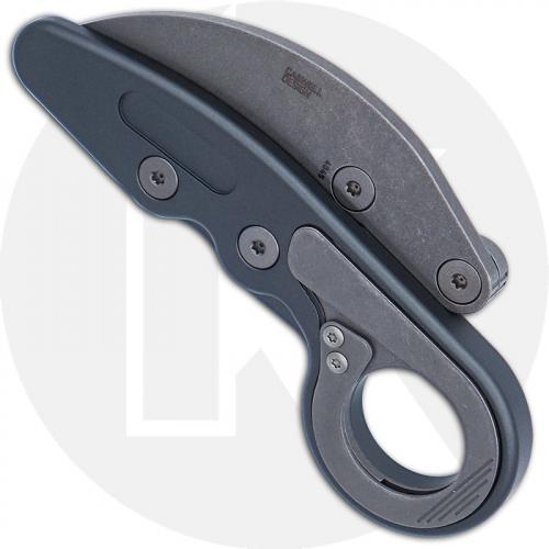 CRKT Provoke Compact 4045 - Joe Caswell - Karambit Folder - Stonewash D2 - Kinematic Action - Dark Gray Aluminum - Ring Pommel