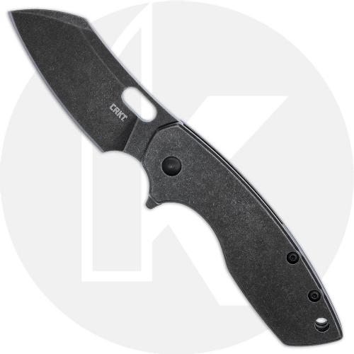 CRKT Pilar Large Black 5315KS - Jesper Voxnaes EDC - Black Stonewash Wharncliffe - Flipper Folder