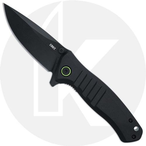 CRKT Dextro 6295 - TJ Schwarz EDC - Black TiNi Drop Point - Black Aluminum - Flipper Folder