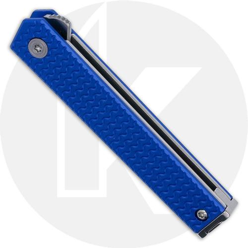 CRKT CEO Microflipper 7083 - Richard Rogers Gents EDC - Satin Blade - Blue Aluminum - Liner Lock Flipper Folder