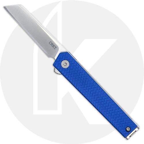 CRKT CEO Microflipper 7083 - Richard Rogers Gents EDC - Satin Blade - Blue Aluminum - Liner Lock Flipper Folder