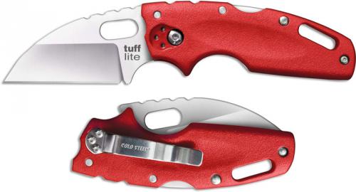 Cold Steel Tuff Lite 20LTR Knife EDC Wharncliffe Red Griv-Ex Locking Folder