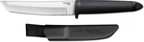 Cold Steel Tanto Lite 20TL - Value Price EDC - Stainless Steel Tanto Fixed Blade - Textured Black Handle - Polymer Belt Sheath