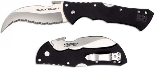 Cold Steel Black Talon II Knife, Serrated, CS-22BTS