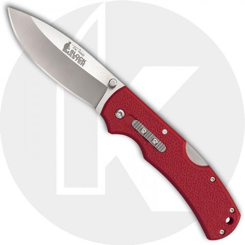 Cold Steel Double Safe Hunter Slock Master 23JK - Value Priced EDC - Drop Point with Slock Master Logo - Red GFN - Rocker Lock - Folding Knife