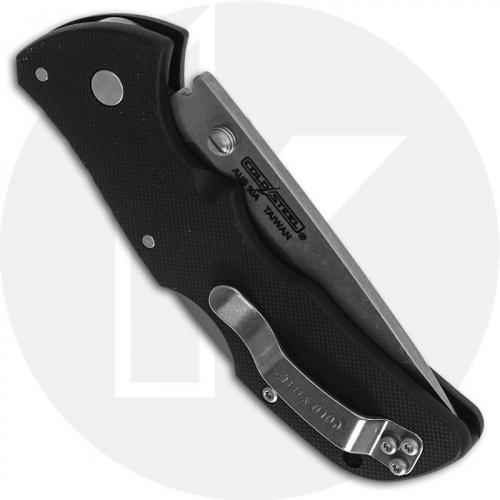 Cold Steel Mini Recon 1 27BAT - Compact EDC - Stonewash AUS 10A Tanto - Black GRN - Folding Knife