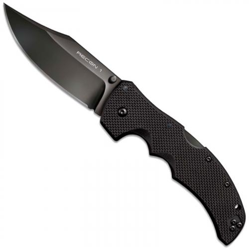 Cold Steel 27BC Recon 1 Knife S35VN Black Clip Point Blade Black G10 Tri-Ad Locking Folder